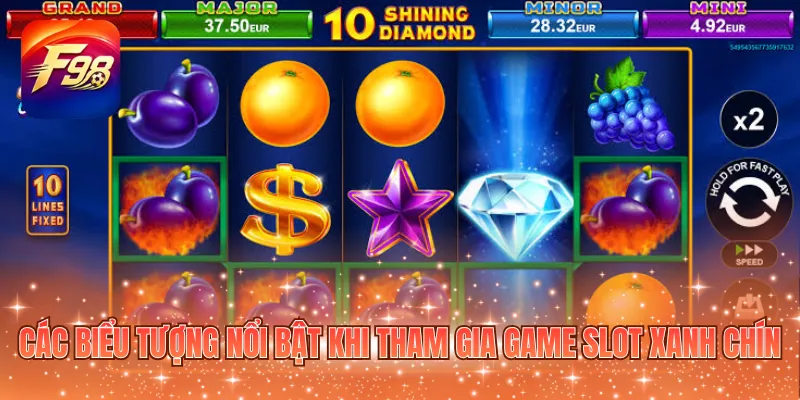 Các biểu tượng nổi bật khi tham gia game slot xanh chín