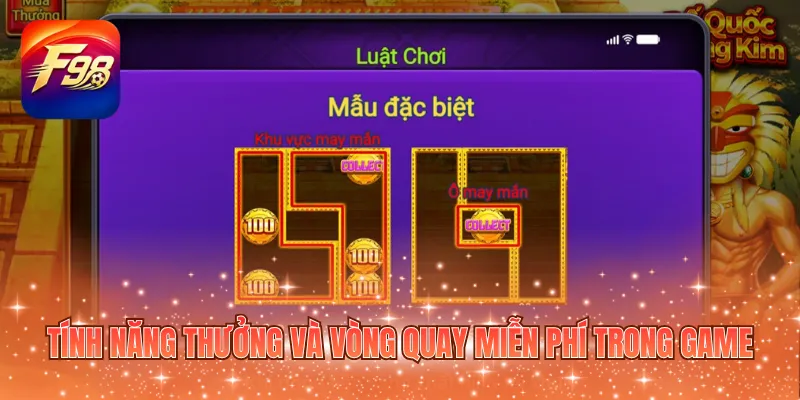 Tính năng thưởng và vòng quay miễn phí trong game
